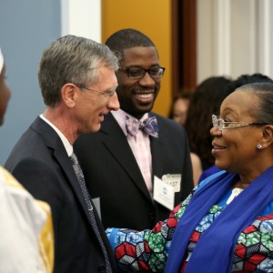 Ambassador Lawrence Wohlers, former U.S. Ambassador to the Central African Republic, is reunited with Hon. Catherine Samba-Panza. From 2014-2016, Samba-Panza was the Interim President of the Central African Republic.