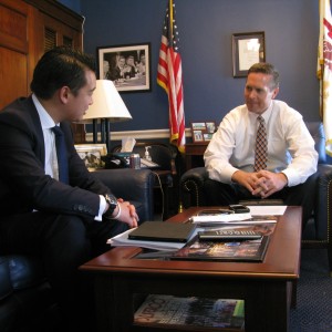 Rep. Rodney Davis (R-IL, 7) meeting with MP Alan Mak for the first time before weekend district shadowing