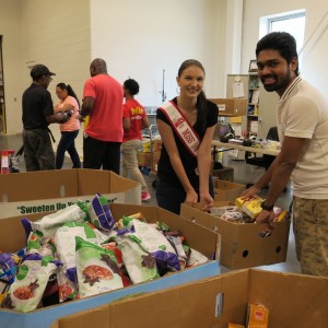 Participants volunteering at Second Harvest Food Bank in Charlotte, North Carolina