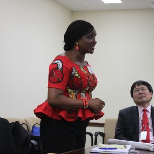 IVLP Gold Star Alumna Chigozie Udemezue giving a presentation at the Department of State