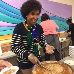 2017 AWEP participants in the agriculture sub-group serve meals Shared Breakfast at First United Methodist Church of Seattle in Seattle, Washington