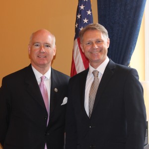 Congressman Robert Aderholt (R – Al, 4) taking a photo with MP David Morris