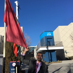 Mr. Amine Zariat takes a photo outside of the Colorado Springs Olympics Training Center