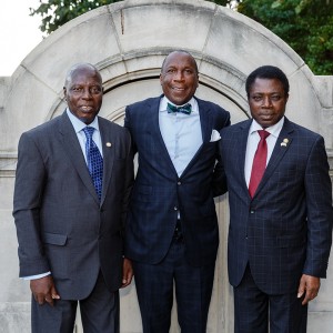 (from left) H.E. Dr. Barfour Adjei-Barwuah, Ambassador of Ghana; Alonzo L. Fulgham, Chief Operating Officer at TJM Intl Consultant LLC and Chair of Governance and Nominating Committee of the Meridian Board of Trustees; H.E. Frederic Hegbe, Ambassador of Togo