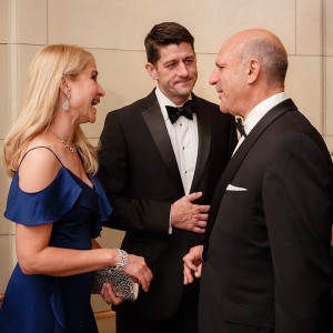 House Speaker Paul Ryan and his wife, Janna, welcome guests as they arrive to the Ball. – Photo by Stephen Bobb