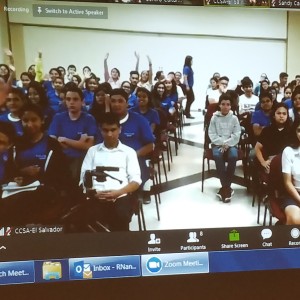 Screenshot of students participating in the Virtual Conference
