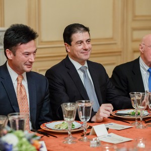 Left to right: Kelly King, AT&T Mexico; Mexican Ambassador Gerónimo Gutiérrez; Ambassador Jim Jones, Monarch Global Strategies LLC. Photo credit: Stephen Bobb.