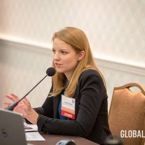 State Department Representative Lauren Aitken speaking on the Exchanges Go Viral Panel about Social Media best practices