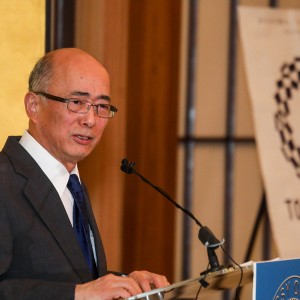 His Excellency Kenichiro Sasae, Ambassador of Japan, welcoming guests