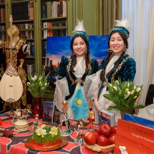 Traditional Kazakhstan art and musical instruments.