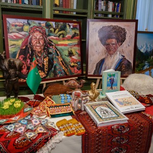 Art displays from central Asia.