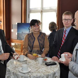 Left to right: Victor Serveiss, International Joint Commission; Maria Rose Belding, MEANS Database; Mark Fisher, Council of the Great Lakes; and, Dr. John Nightingale, Ocean Wise. Photo credit: Quentin Lide