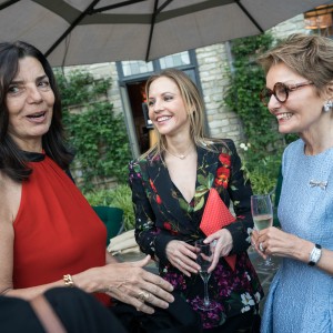Mrs. Varricchio, Michelle Kosinski, and Toni Gore, Italian Residence, June 12, 2018. (Photo by Kevin Dietsch)