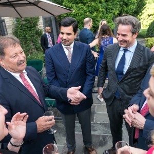 Tom Higgins, Ambassador Al Thani, Ambassador Holliday, and Governor Blanchard, Italian Residence, June 12, 2018. (Photo by Kevin Dietsch)