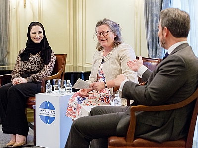 Dana Al Marashi, Head of Heritage and Social Affairs for the UAE Embassy in DC, and Amanda Downes, former Social Secretary for the British Embassy in DC join Ambassador Stuart Holliday for a discussion on the role of hospitality and culture in diplomacy.