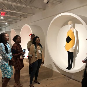 Justin. a SCAD FASH student leads the Pierre Cardin exhibit –