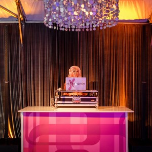 DJ Neekola spins records inside the Meridian Ball dance tent.  Photo by Stephen Bobb Photography.