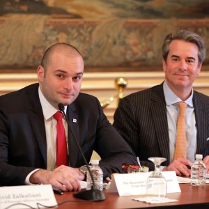 Prime Minister Mamuka Bakhtadze and Ambassador Holliday. Photo credit: courtesy of the Government of Georgia.