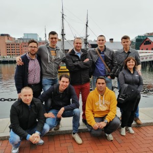 Participants in the European Regional group visit Boston Harbor.