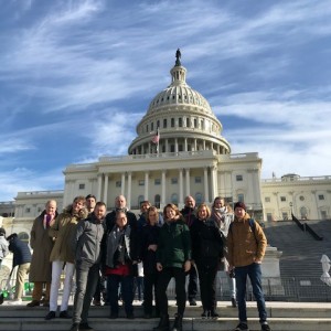 The group outside of the Capitol building during their DC city tour