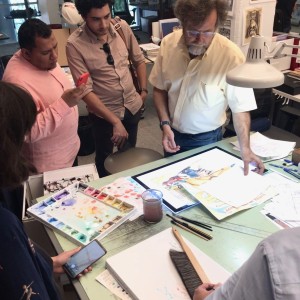 IVLP participants learn about the artistic process from Matt Wuerker, Editorial Cartoonist for Politico in Washington, DC.