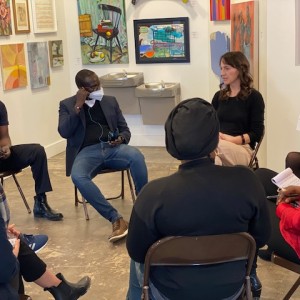 During a stop in Kansas City, officials from Senegal’s Ministry of Culture met with a number of artists and arts organizations, including a roundtable with the Kansas City Artists Coalition.
