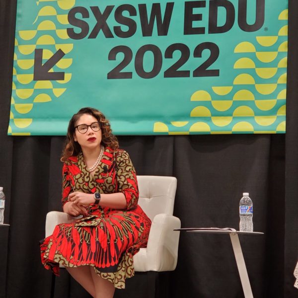 Desiree Cormier Smith, Special Representative for Racial Equity and Justice at the U.S. Department of State’s Bureau of Democracy, Human Rights, and Labor speaks on the SXSW EDU stage along with Meridian.