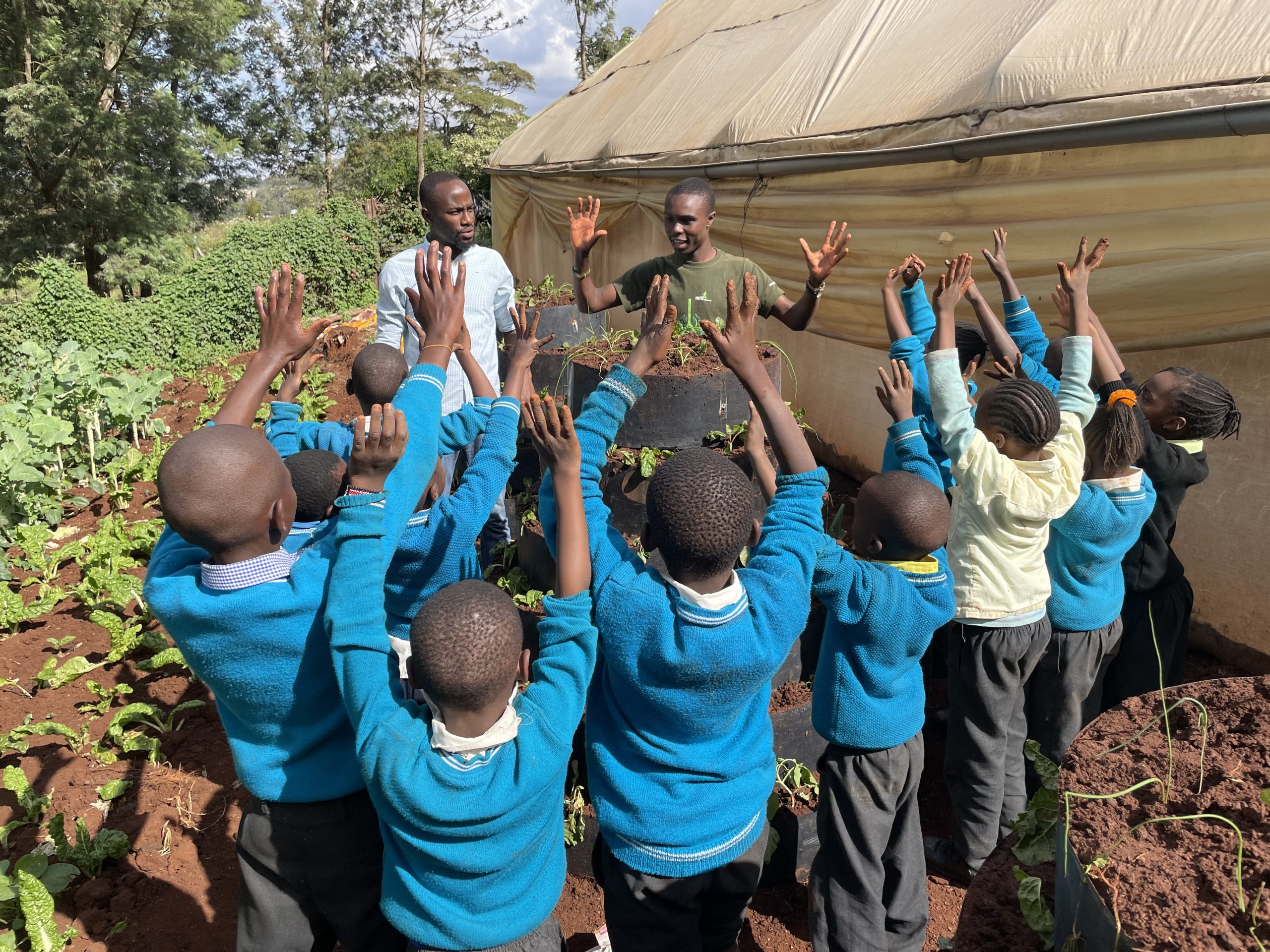 The IVLP Impact Award project, Ukulima Wima, sought to make children's homes in Nairobi more self-reliant by providing them with the Ukulima Wima pod (a vertical farm), and taught children about gardening.